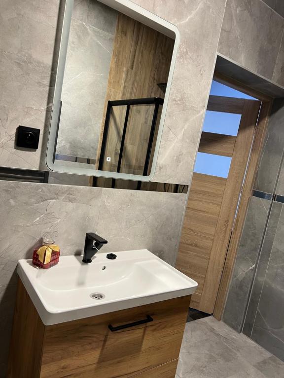Kúpeľňa v ubytovaní Apartamenty Słowianka-BUTELKOWY
