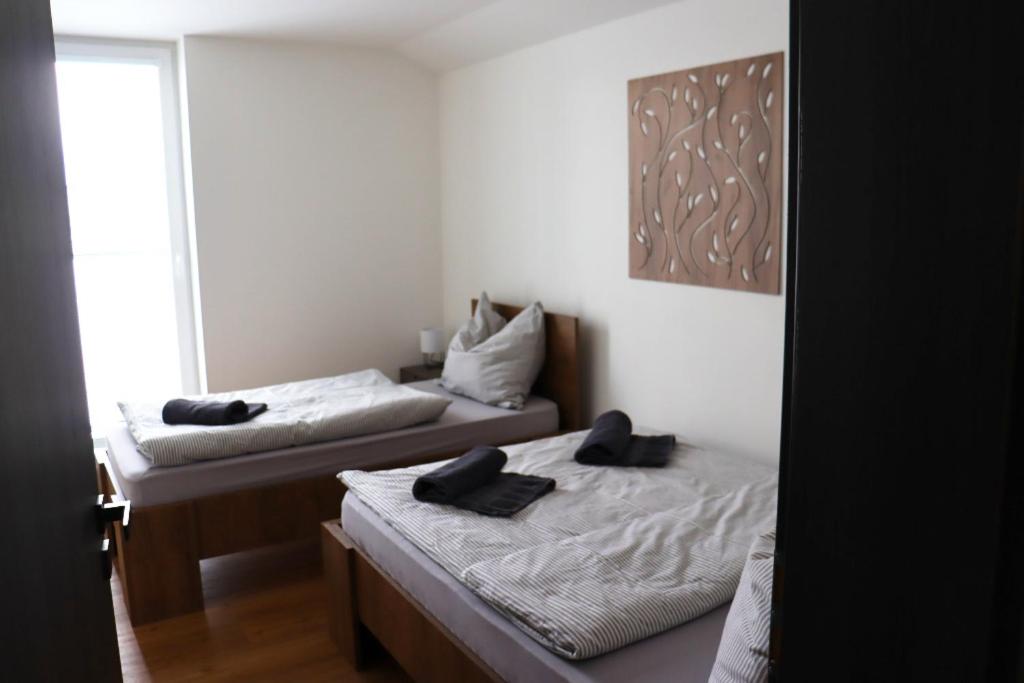 Postel nebo postele na pokoji v ubytování Apartmán Milbach