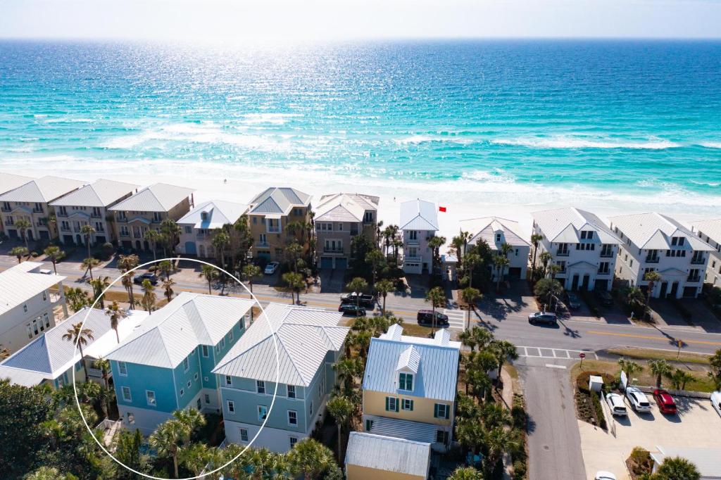 an aerial view of a resort near the beach at Slice of Paradise in Destin