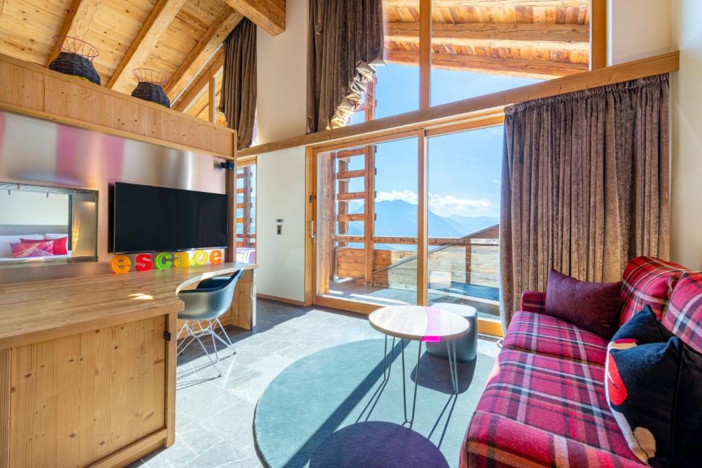 TV a/nebo společenská místnost v ubytování W Verbier