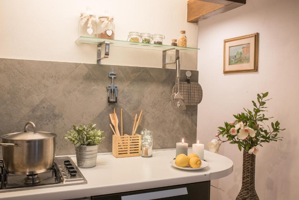 A kitchen or kitchenette at Pitti - Flo Apartments