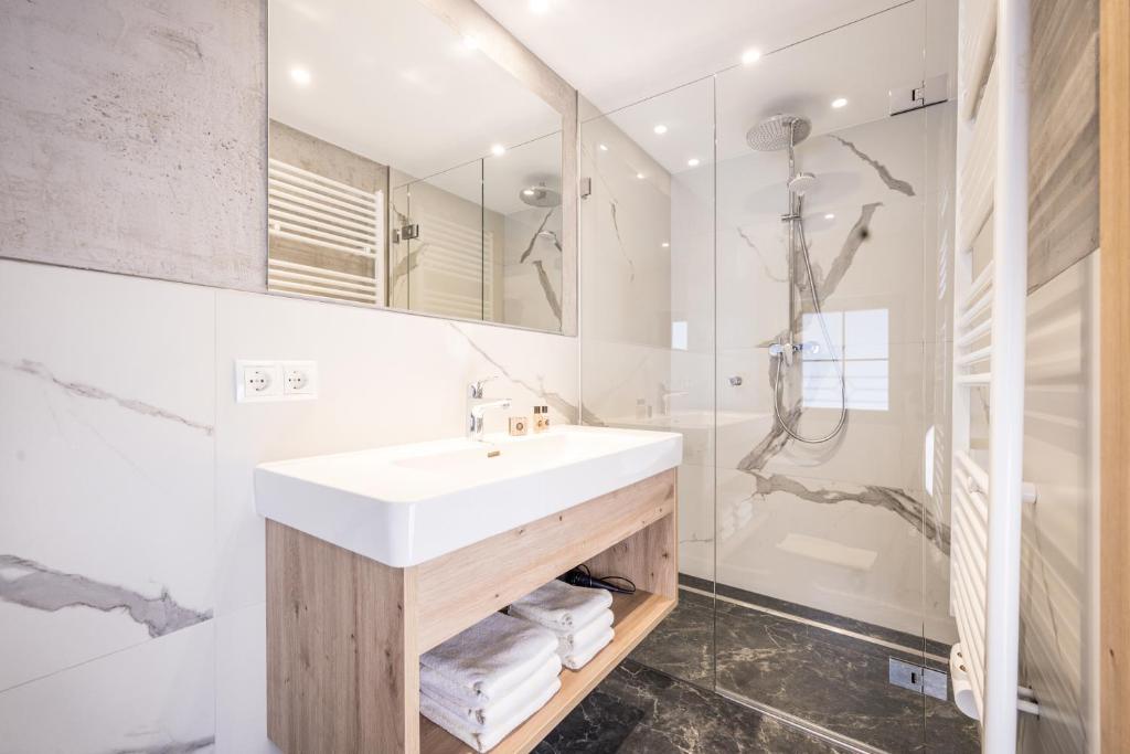 Koupelna v ubytování Appartements Schrambacherhof