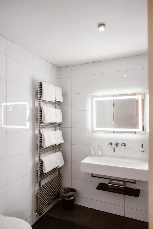 Koupelna v ubytování Hotel Amerika