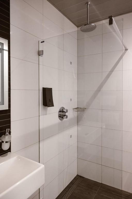 Koupelna v ubytování Hotel Amerika