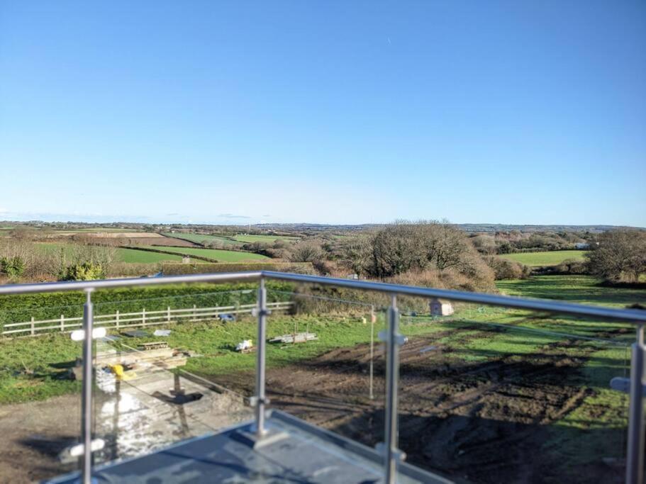 a view from the balcony of a house at Chy Lowen, great valley views from balcony in Hayle
