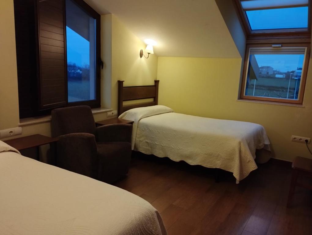 Cama o camas de una habitación en Hotel Rural Corazón de las Arribes