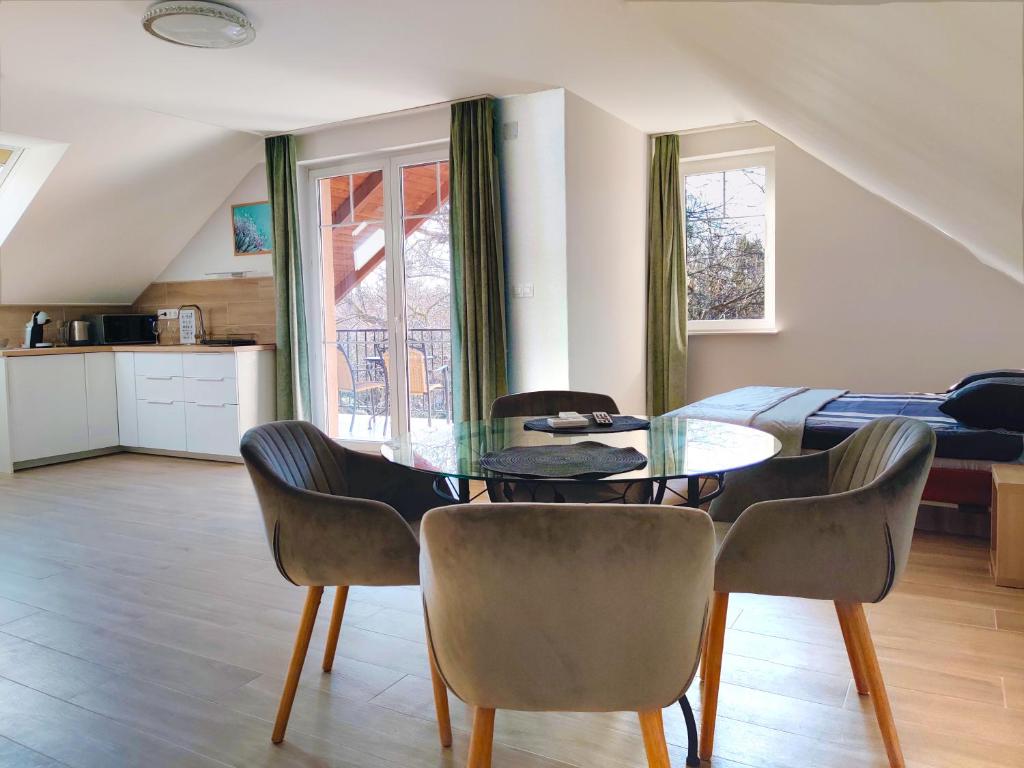 Kuchyň nebo kuchyňský kout v ubytování Dali Apartment Szentendre