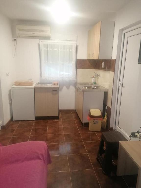 Kuchyň nebo kuchyňský kout v ubytování Apartmani Momčilović