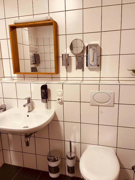 Koupelna v ubytování Gasthof Hotel Bräustübl