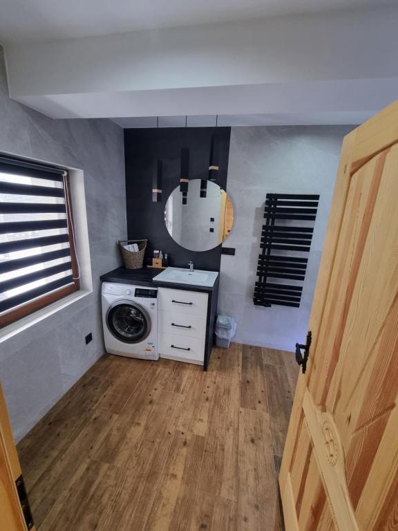 Kuchyň nebo kuchyňský kout v ubytování Apartament na krzywym