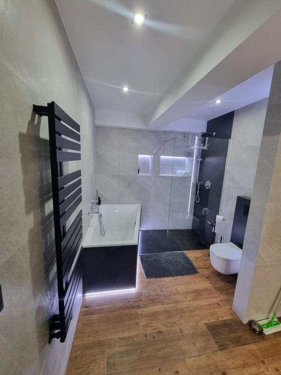 Koupelna v ubytování Apartament na krzywym
