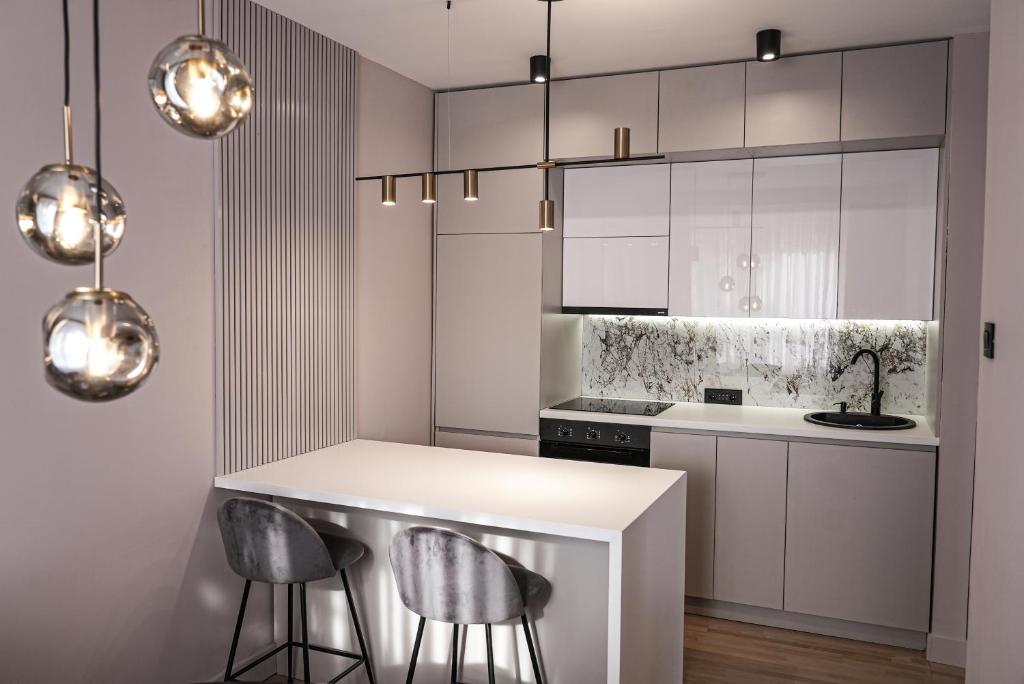 Kuchyň nebo kuchyňský kout v ubytování ZEST Residence