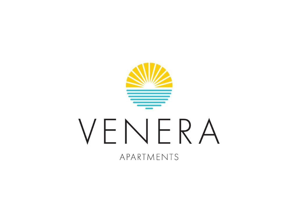 un logo pour une entreprise avec un soleil au milieu dans l'établissement Venera Apartments, à Budva