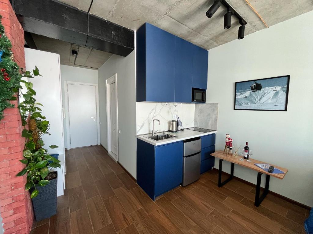 Kuchyň nebo kuchyňský kout v ubytování Twins apartment deluxe, new gudauri