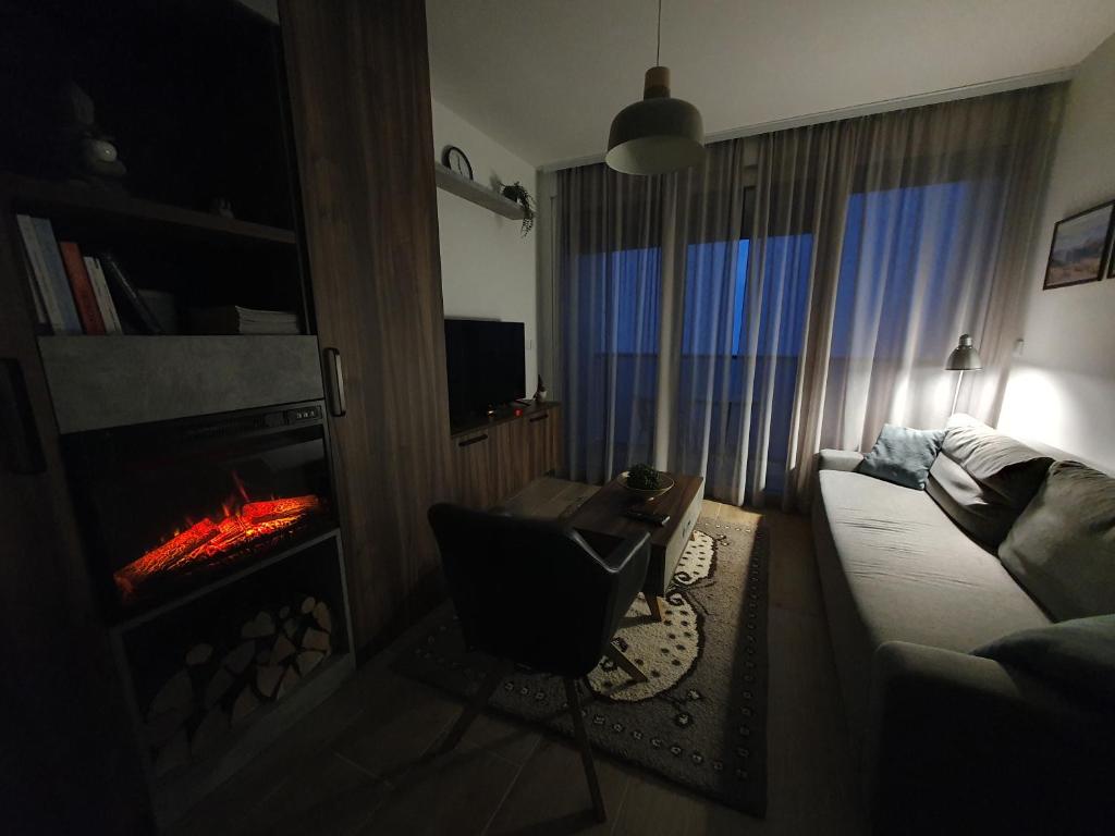 Una televisión o centro de entretenimiento en Apartman Staza Divčibare
