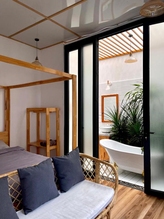 Posezení v ubytování Dốc Garden Homestay Đà Lạt