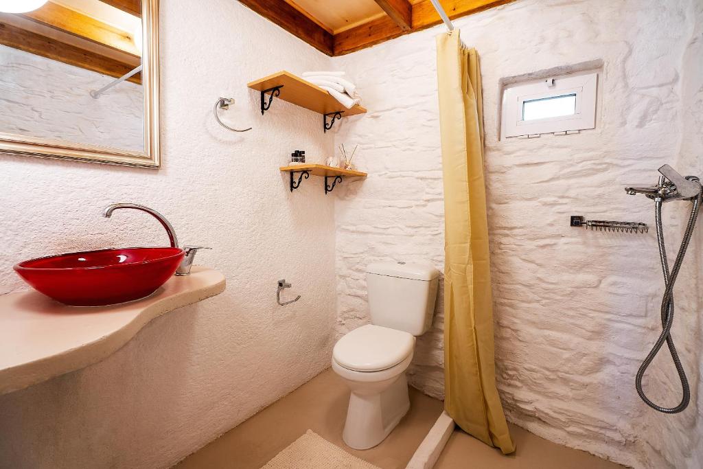 Koupelna v ubytování Mannas House