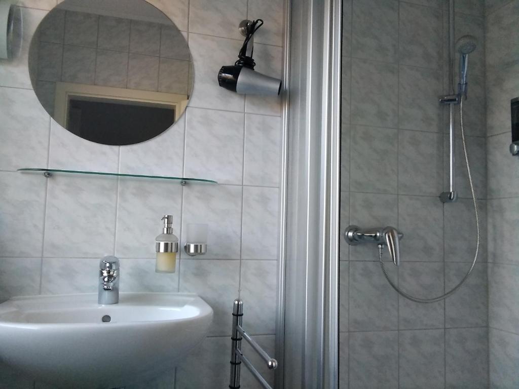 Koupelna v ubytování Gästehaus Helbighof