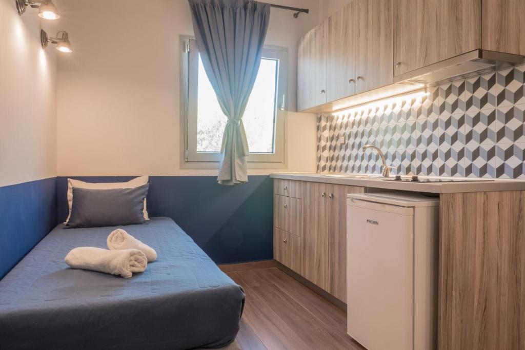 Kuchyň nebo kuchyňský kout v ubytování Asteris Village