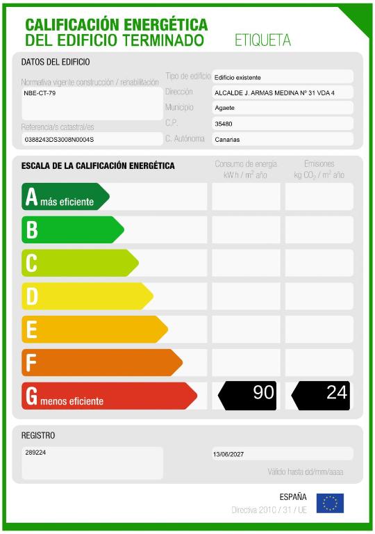 Certifikát, ocenenie alebo iný dokument vystavený v ubytovaní Costa Agaete - Puerto de las Nieves