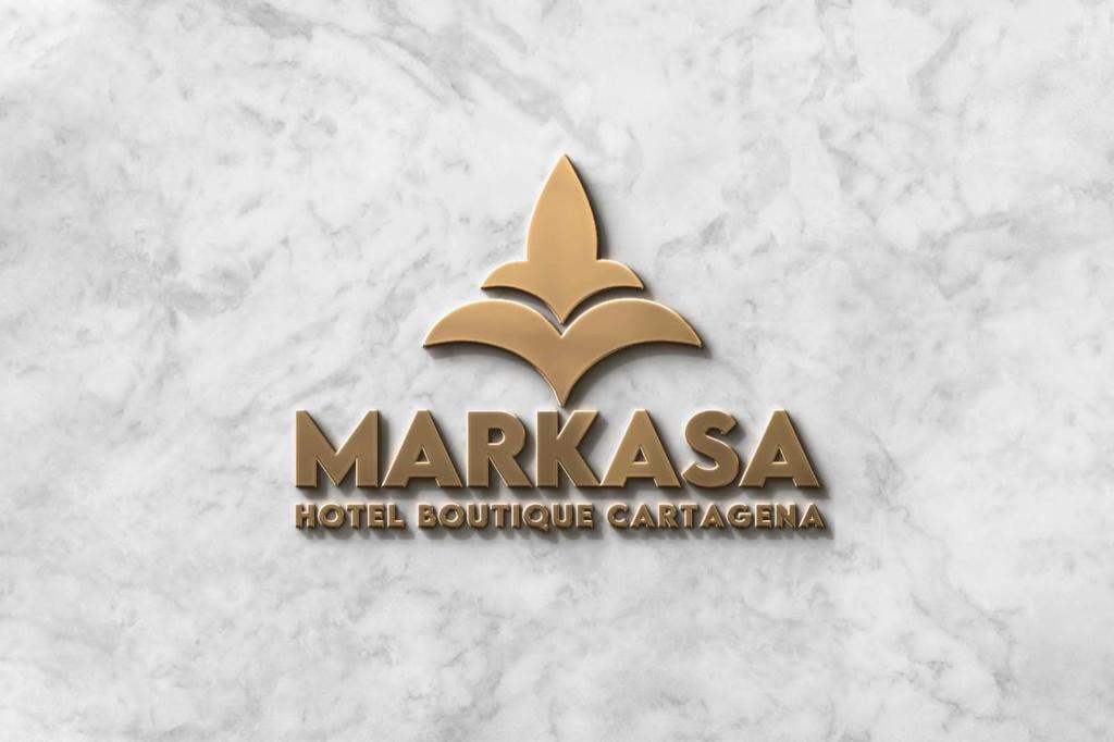 a logo for a restaurant with a falcon logo at Markasa Hotel boutique in Cartagena de Indias