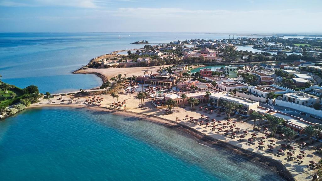 an aerial view of a resort on the beach at The Chedi El Gouna in Hurghada