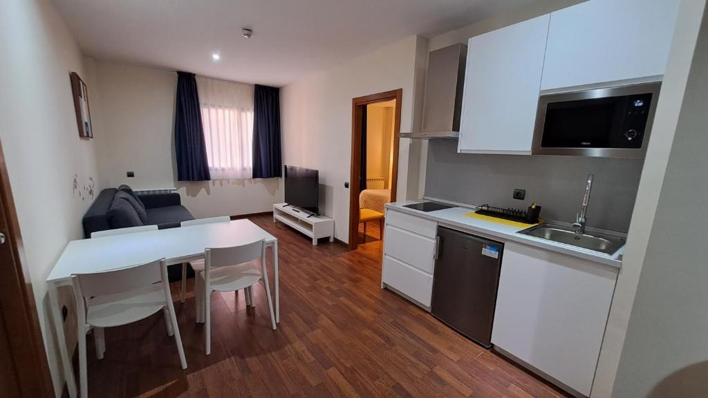 Kuchyň nebo kuchyňský kout v ubytování Hotel Suite Camarena
