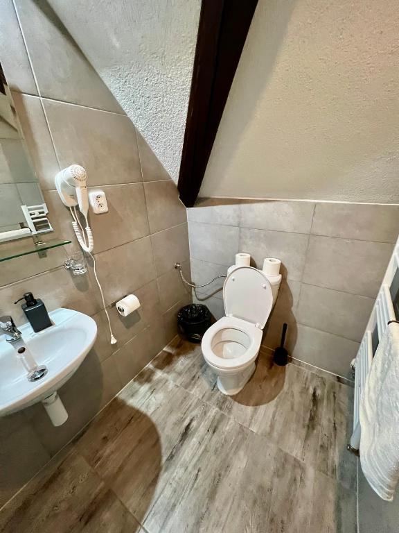 Koupelna v ubytování Hotel Jiřičná