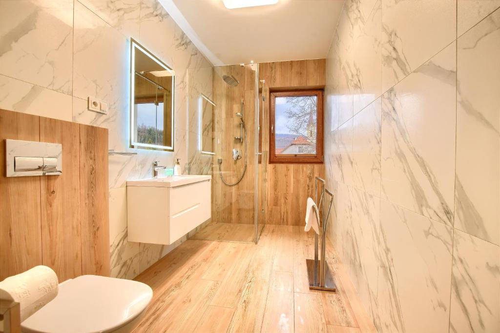 Koupelna v ubytování Apartamenty Bianka