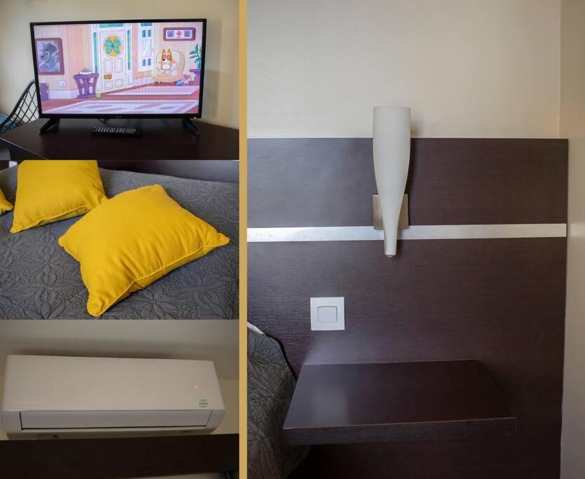 TV a/nebo společenská místnost v ubytování NOUVEAUTÉ CLÉ EN MAIN - L'EDEN - STUDIO HOTEL CARAYOU: BAR, PISCINE, PLAGES