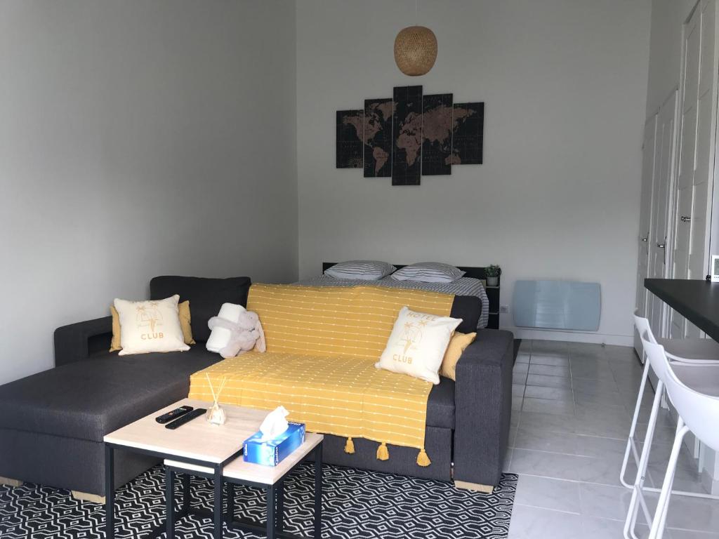 Część wypoczynkowa w obiekcie Studio 35m2 à 3 km de la gare d Angoulême avec draps et linge de maison fournis