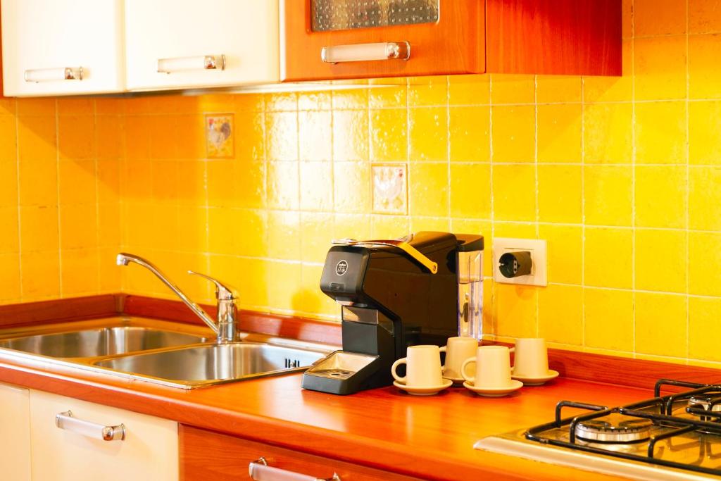 A kitchen or kitchenette at Mereu Central Apartment