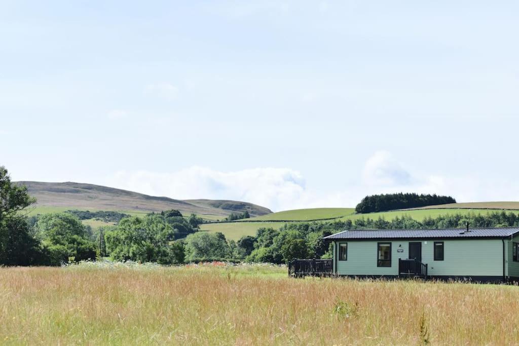 a house in the middle of a field at Snittlegarth Farm Lodges in Wigton