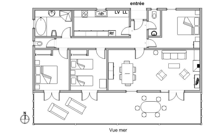 a drawing of a floor plan of a house at "villa mona" a 700 m de la mer in Grimaud