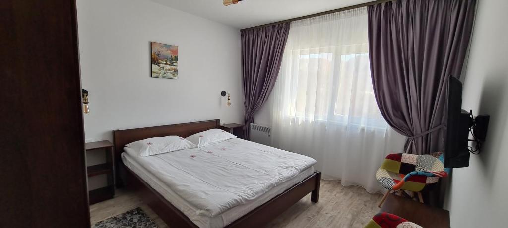 Postel nebo postele na pokoji v ubytování Cabana Floare de Colt 2