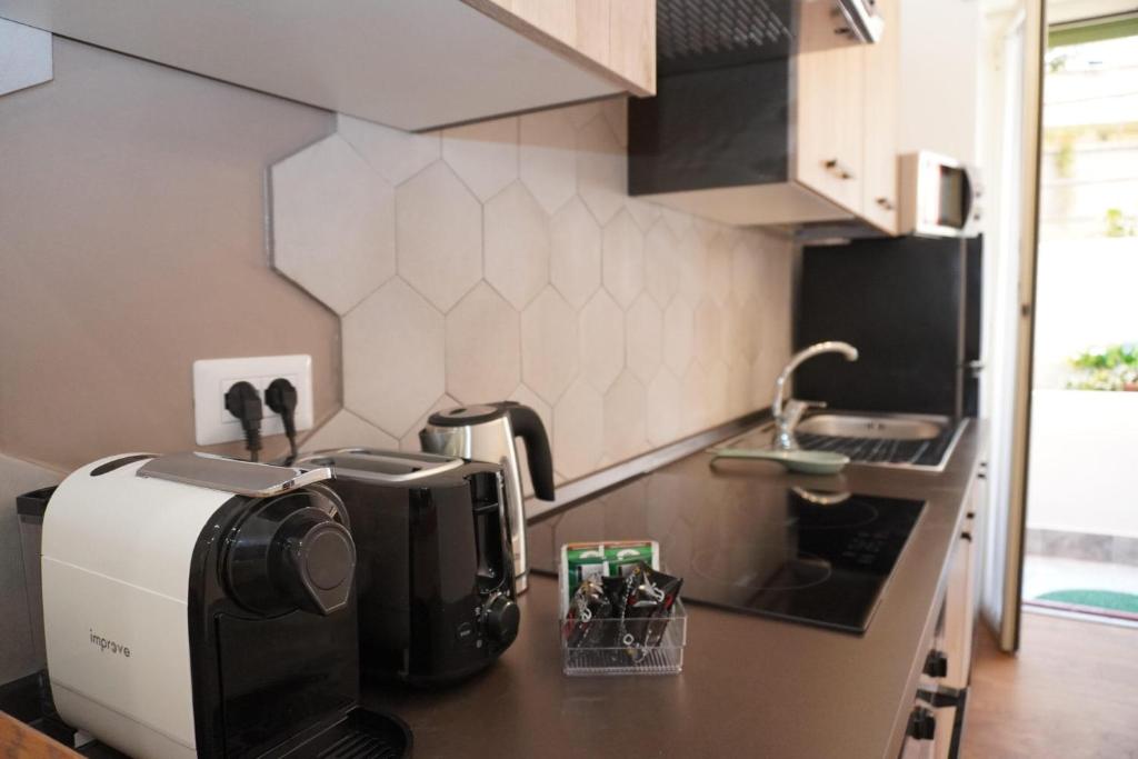 Elegantis Vatican Suite Apartmentにあるキッチンまたは簡易キッチン