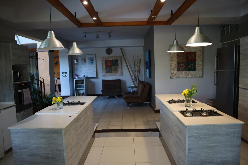 Kuchyň nebo kuchyňský kout v ubytování Le Gite du Bonheur Guest House & Car Rental