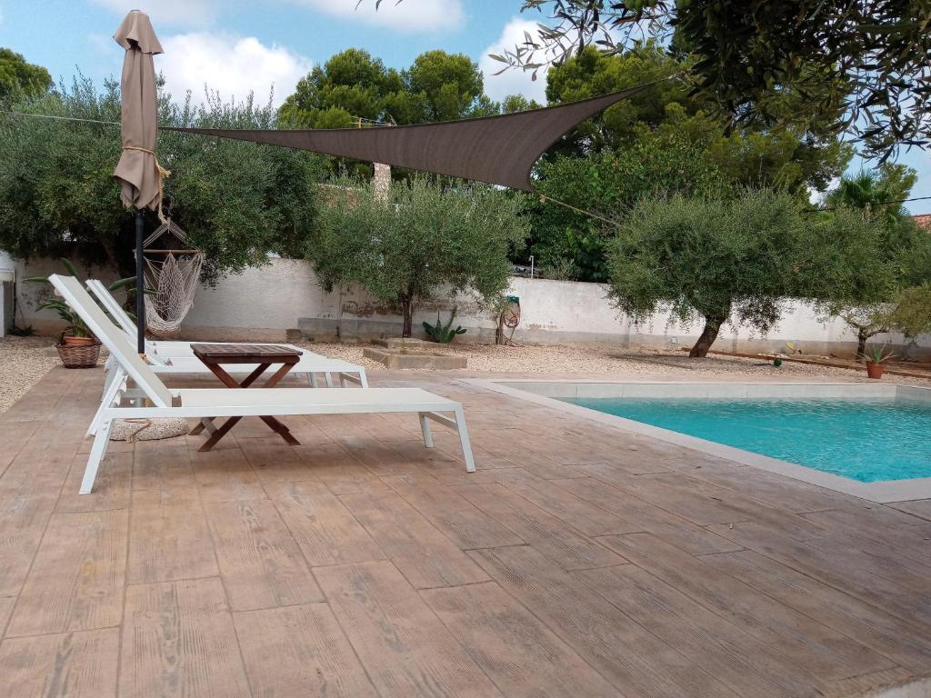 The swimming pool at or close to Villa Tres Cales