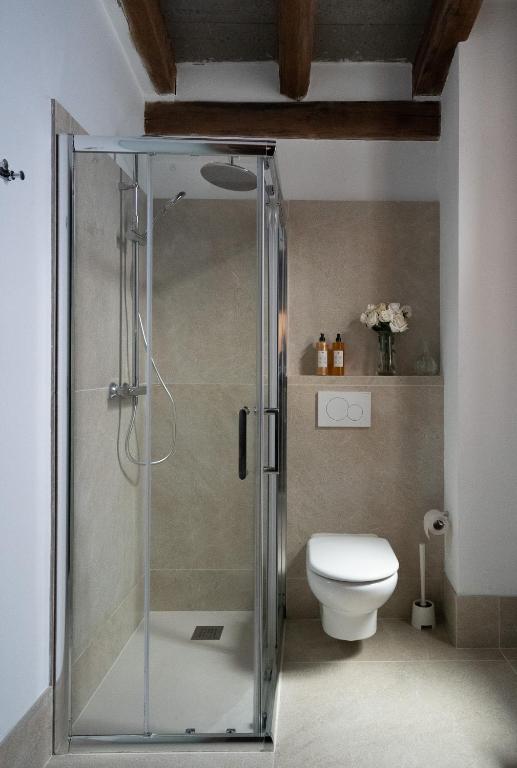 a bathroom with a shower and a toilet at Ramón Llull House in Palma de Mallorca