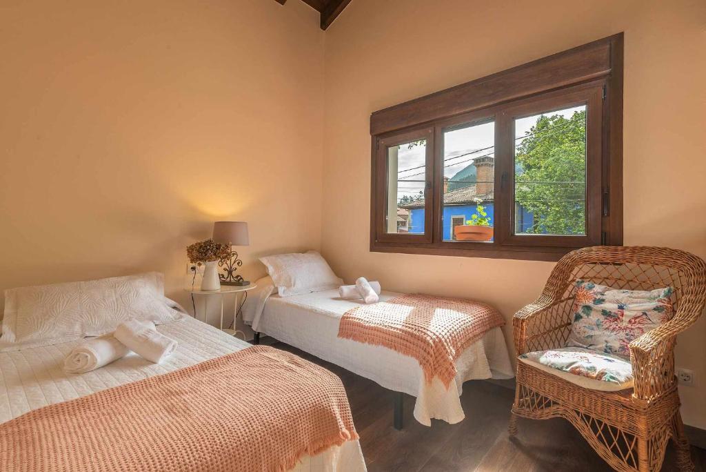 Postel nebo postele na pokoji v ubytování Casa de aldea el Toral