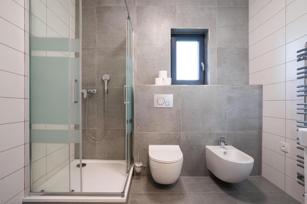 Koupelna v ubytování Apartmány Na šumavské louce