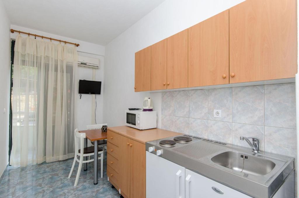 Kuchyň nebo kuchyňský kout v ubytování Apartment and Rooms Ivan