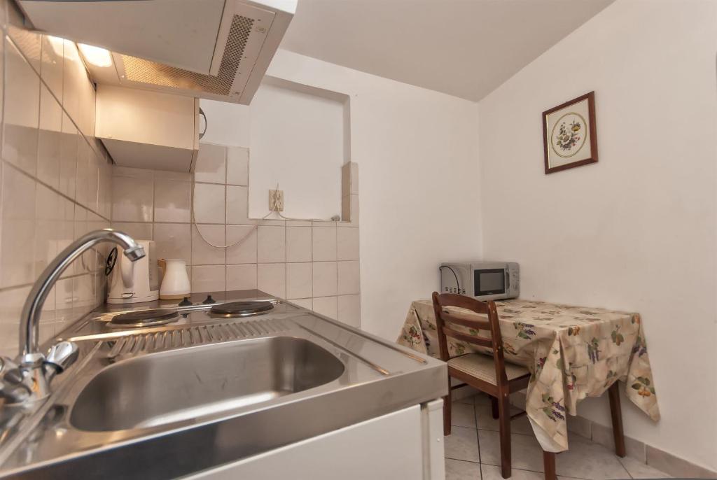 Kuchyň nebo kuchyňský kout v ubytování Apartment and Rooms Ivan