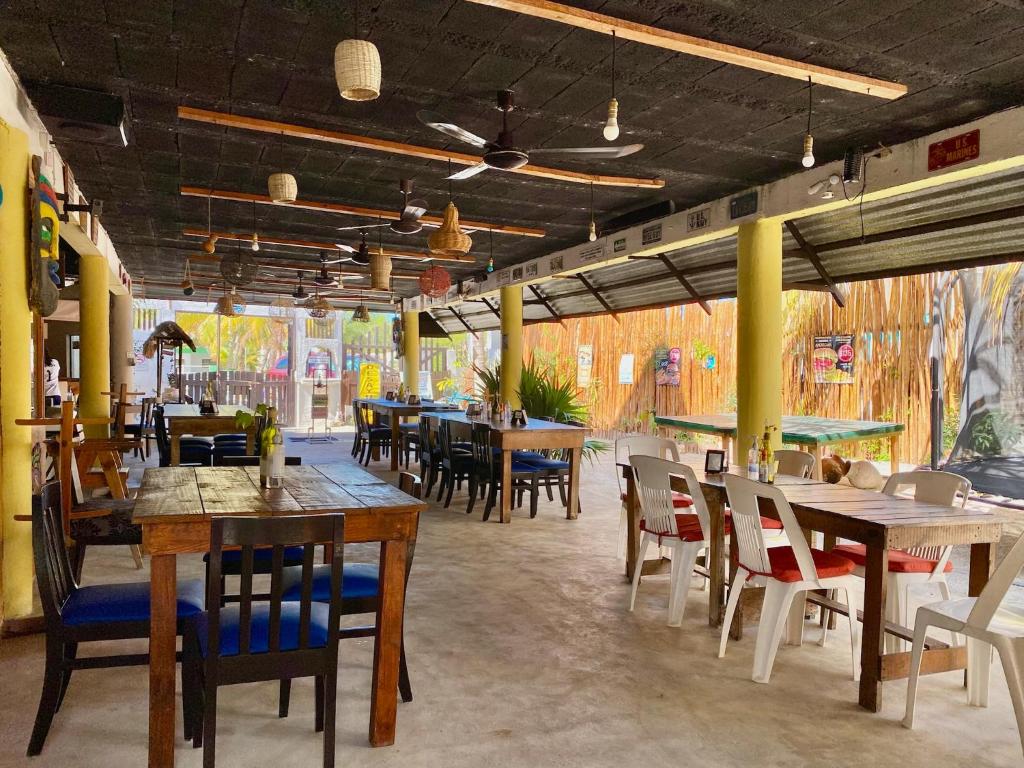 Restaurace v ubytování Cabañas Frida