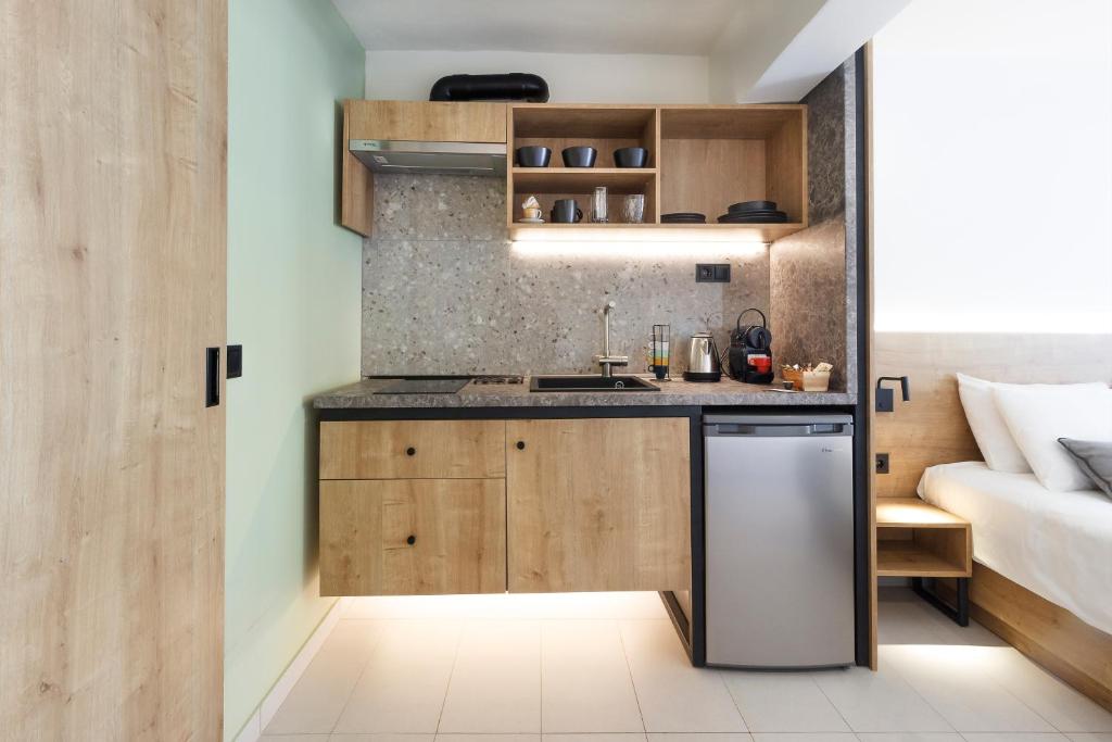 Kuchyň nebo kuchyňský kout v ubytování Araliki Suites