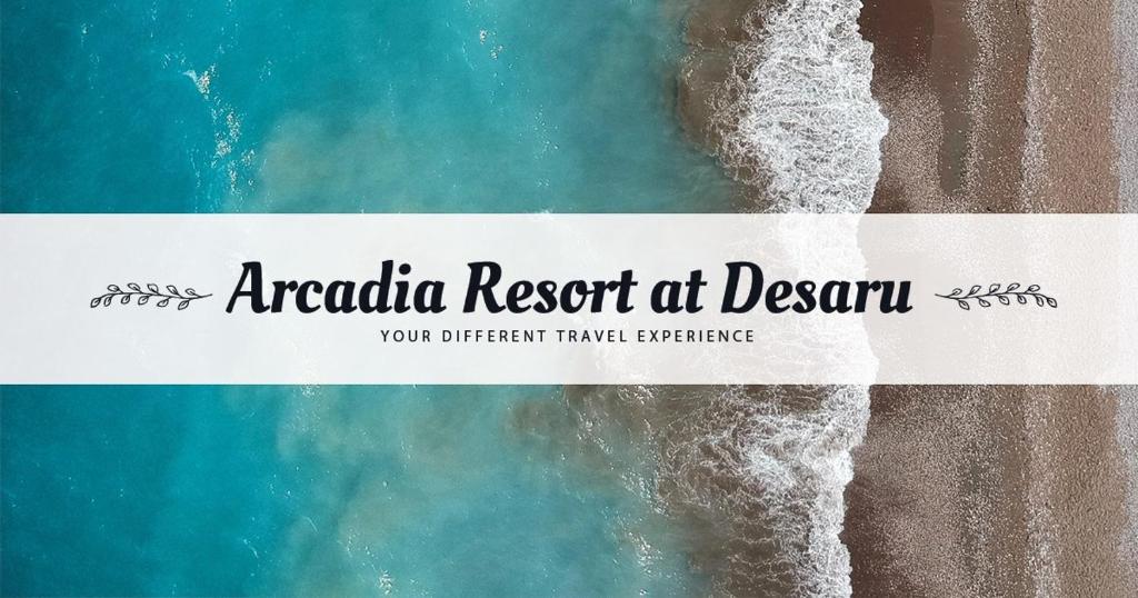 una playa con una señal que lee agenda recurre a la desesperación en [OFFICIAL] Desaru Villa Resort @ Arcadia en Desaru