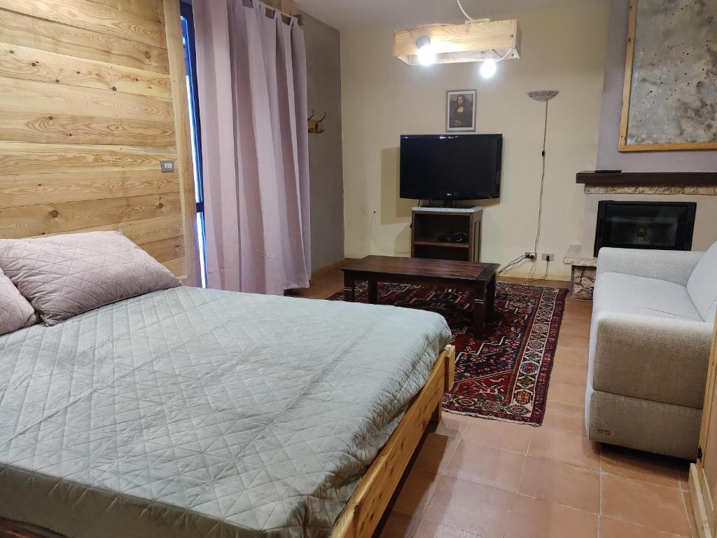 TV a/nebo společenská místnost v ubytování Chalet Morier