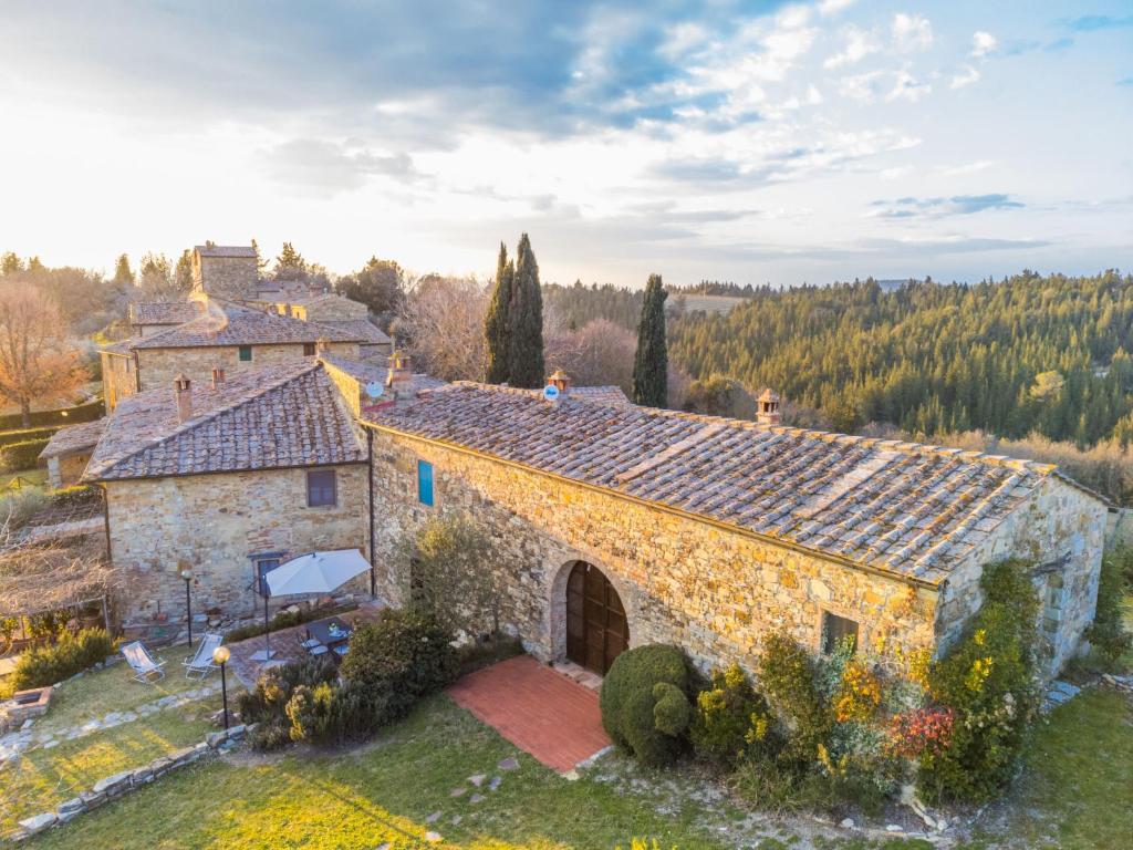 an aerial view of an italian villa with a stone building at Holiday Home Casa Patrizia by Interhome in Monsanto