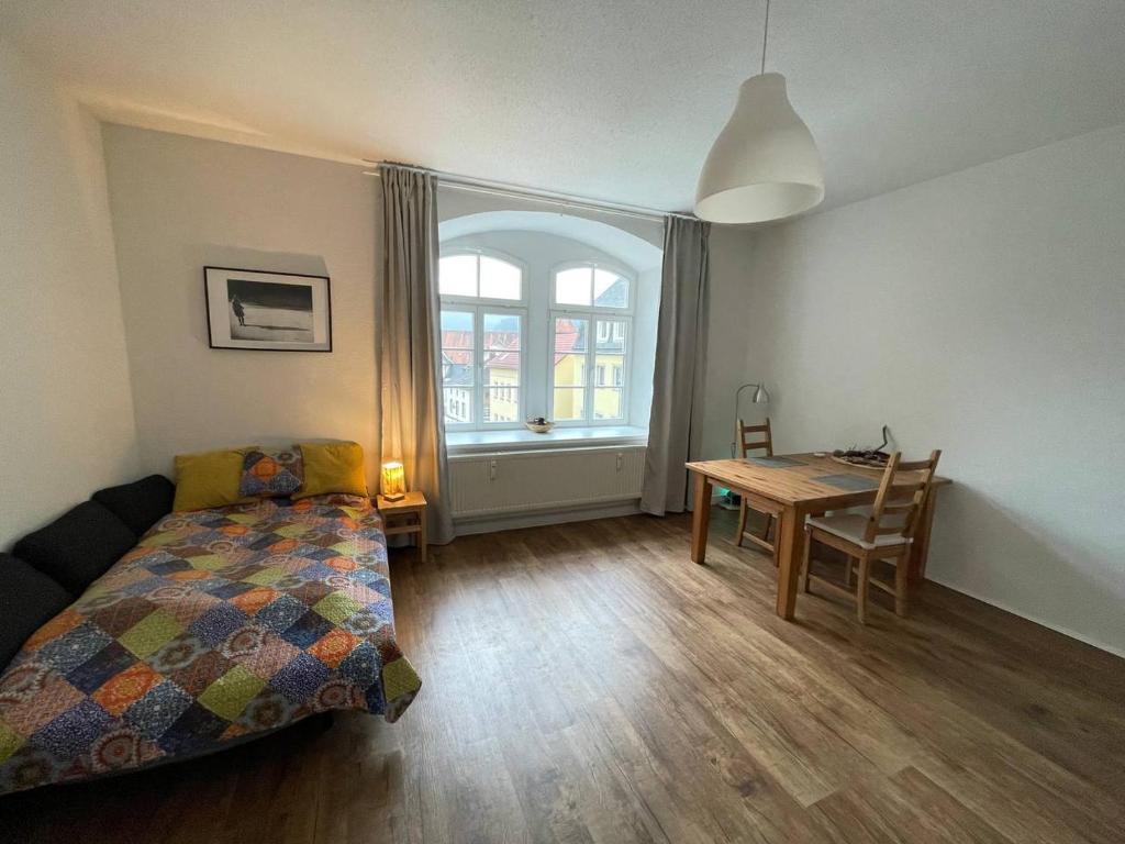 Postel nebo postele na pokoji v ubytování Bergblick Apartment Sächsische Schweiz