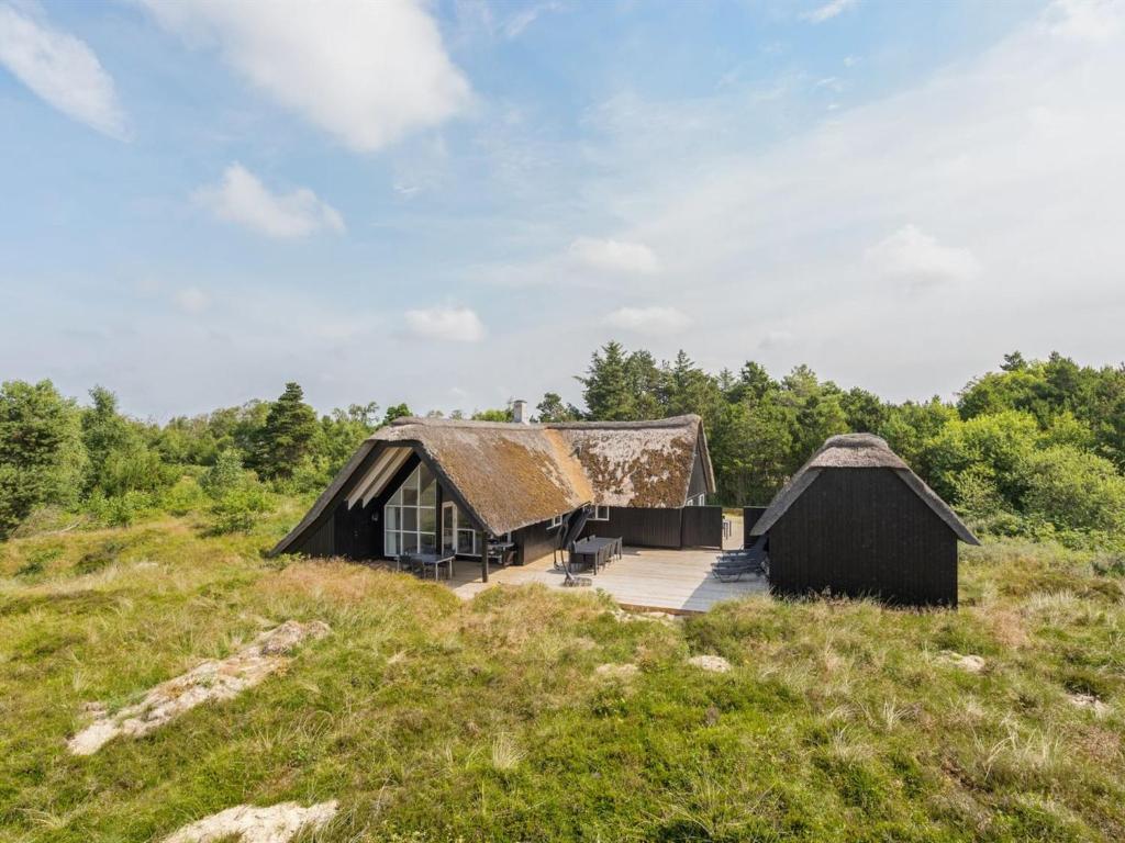 a group of huts on a hill in a field at Holiday Home Allin - 1km from the sea in Western Jutland by Interhome in Mølby